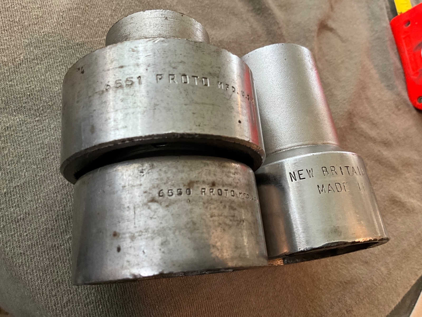 3 USA Ball Joint Sockets PROTO, NEW BRITAIN, Mechanic Tools
