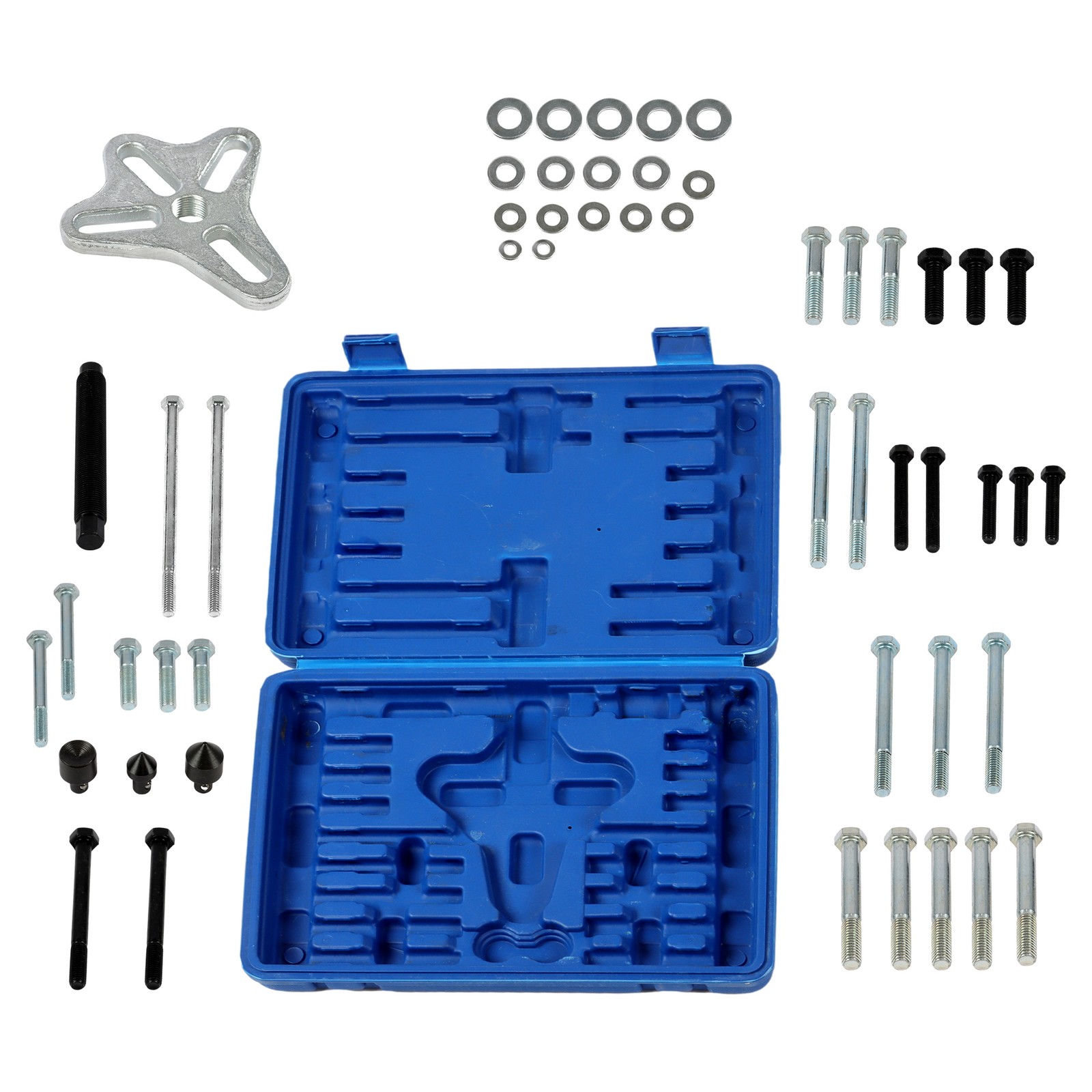 New Harmonic Balancer Puller Tool 46pc Flywheel Crankshaft Pulley Steering Wheel