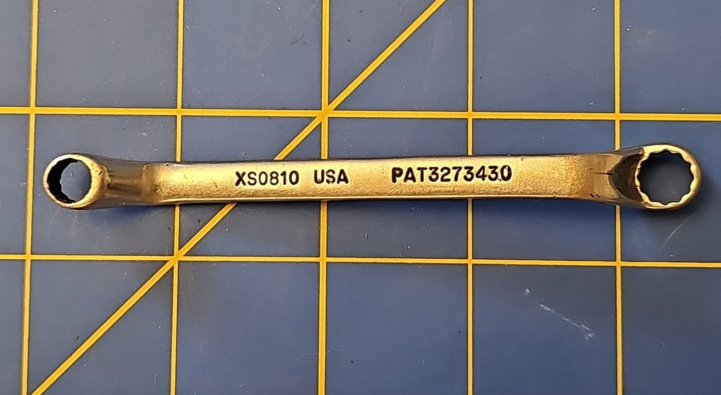 Older Snap On SX810 like S0810 1/4″ X 5/16″ 12pt Deep Offset Box End Wrench