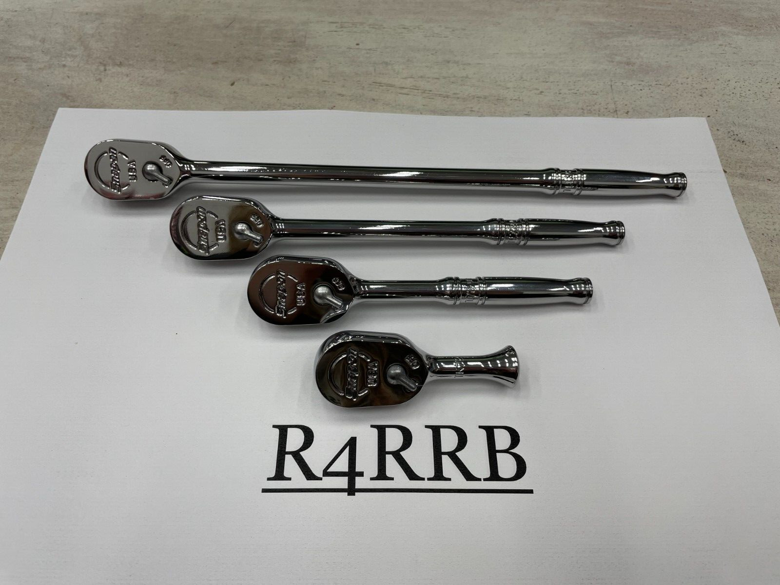 Snap-on Tools USA NEW 4pc 1/4″ Drive Fine Tooth Chrome Handle Ratchet Lot Set