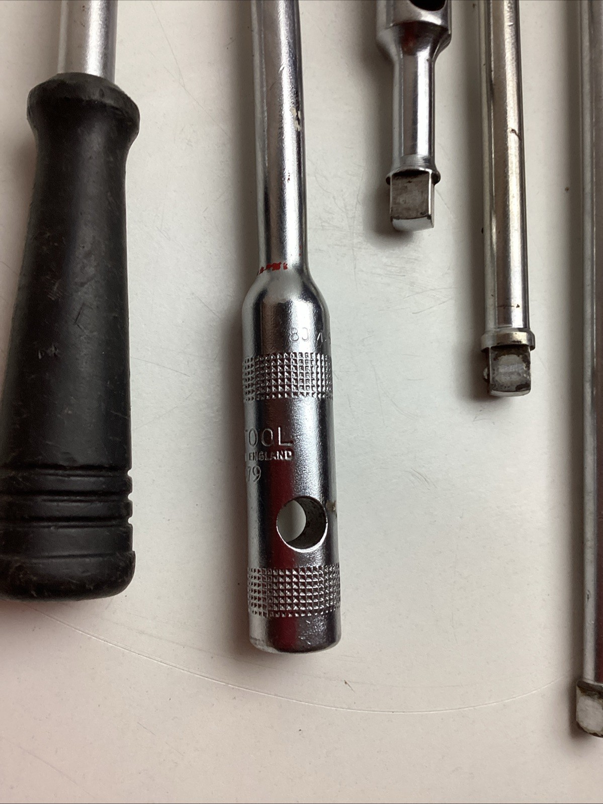 6 Pc BRITOOL 3/8”Drive Assortment. 4 Extensions. Ratchet. T Bar. Breaker Bar