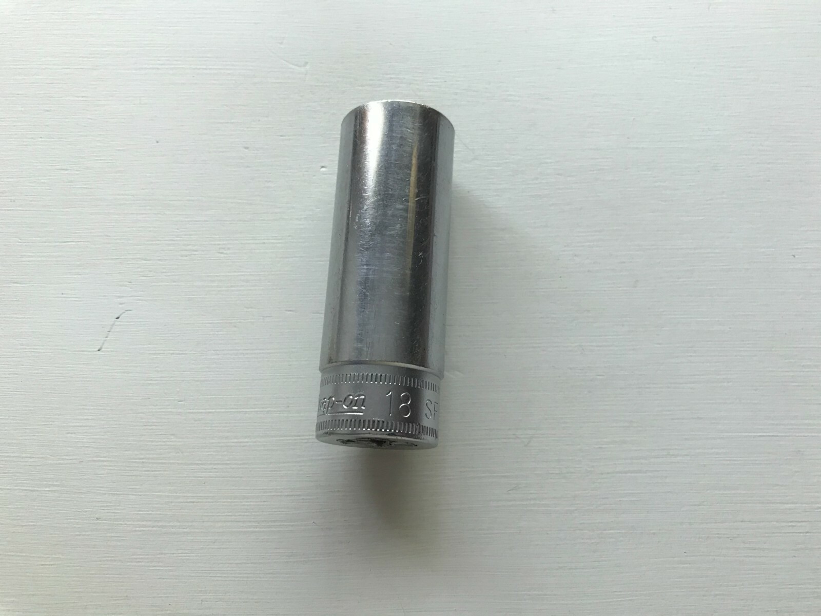 Snap-On Tools USA 3/8″ Drive 6pt 18mm Metric Deep Chrome Socket SFSM18