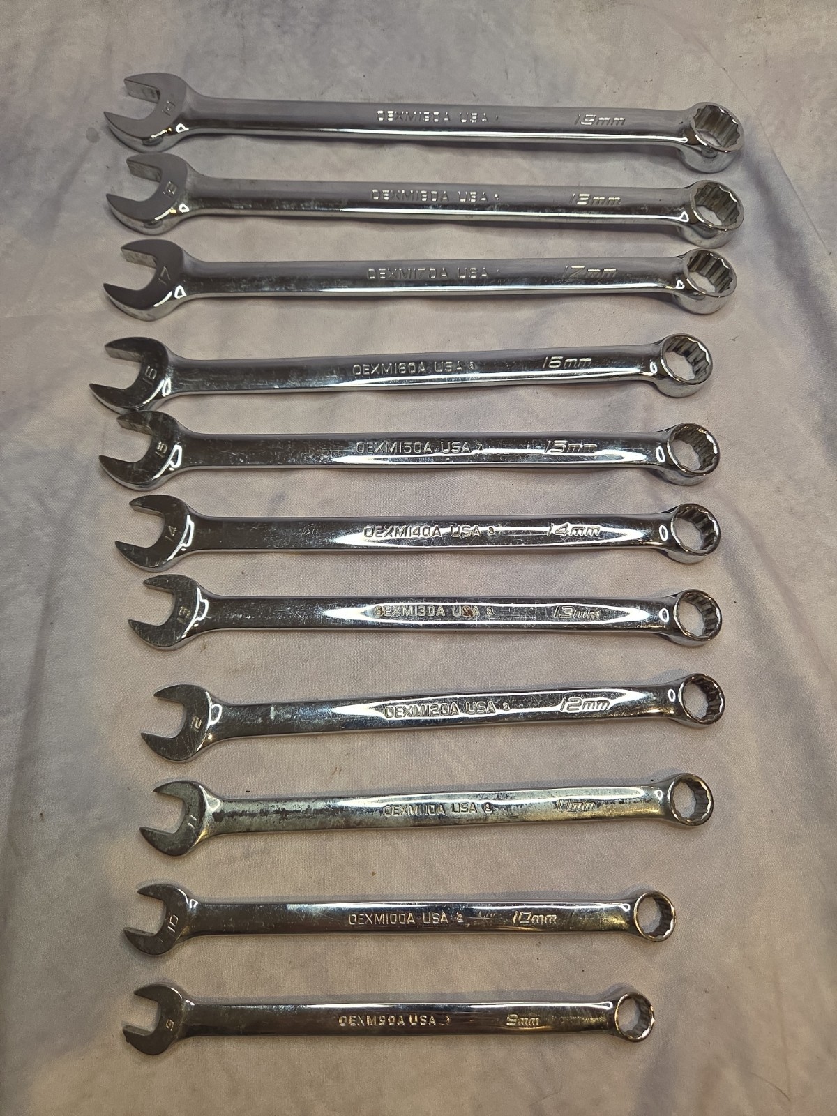 Snap-On Tools 11-Piece Metric 9mm-19mm Combination Wrench Set OEXM