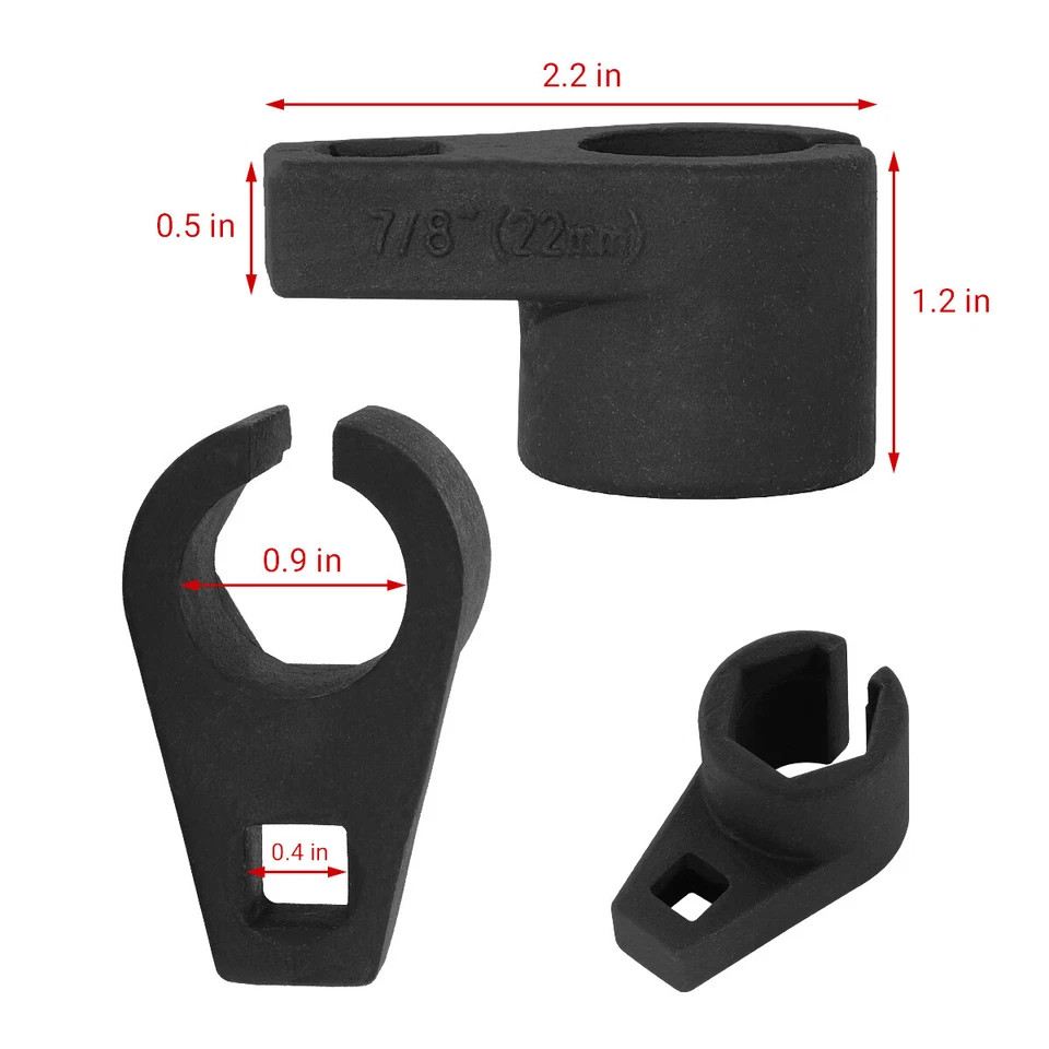 7/8-Inch 22mm Offset Oxygen O2 Sensor Socket Wrench Removal Tool Drive 3/8″ US