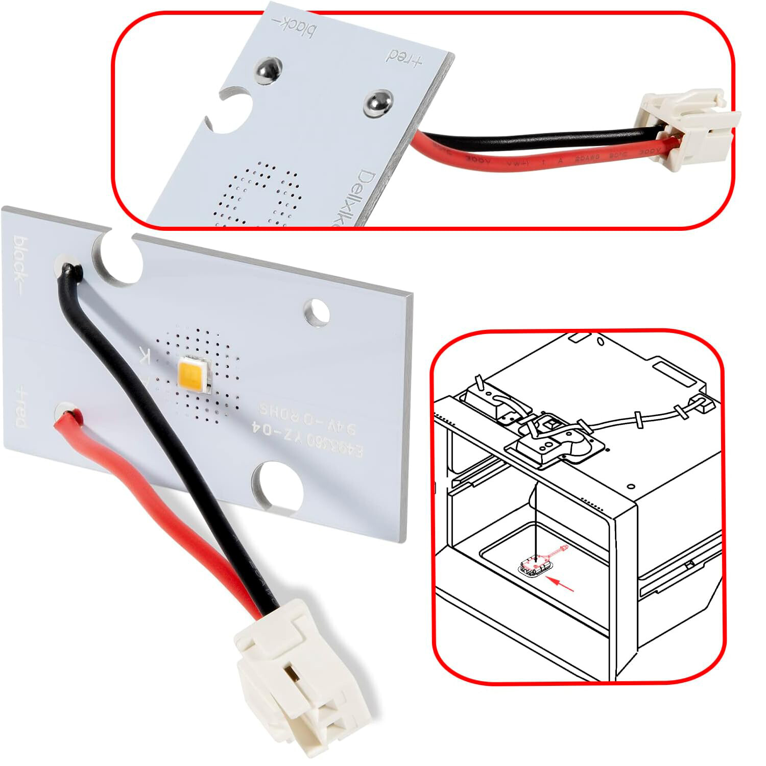 W10843353 Refrigerator LED Light Board Module for KitchenAid Maytag & Whirlpool