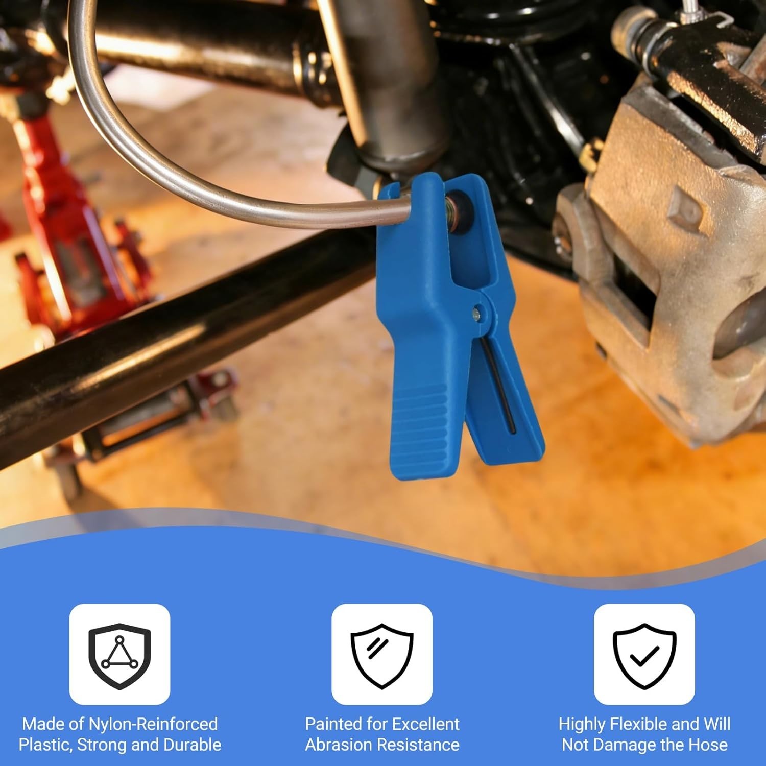 7-Pc Brake Fluid Stopper Hose Clamps + (2) 1-Way Valve Brake Fluid Bleeder Hoses