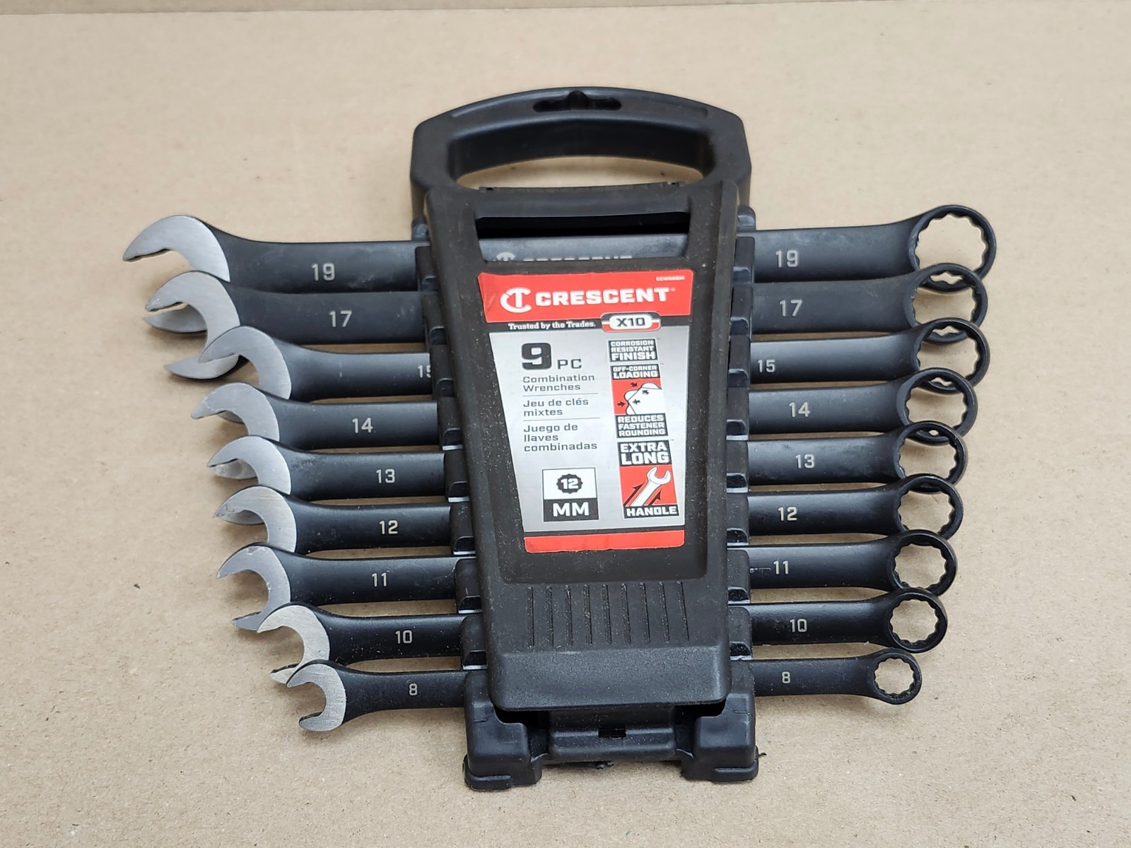 Crescent CCWS9BM X10 12 Point Metric Combination Wrench Set 9 pc