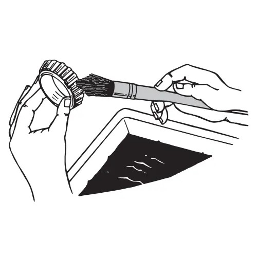 Lisle 14000 Parts Cleaning Brush, Polypropylene Bristles, Long Plastic Handle