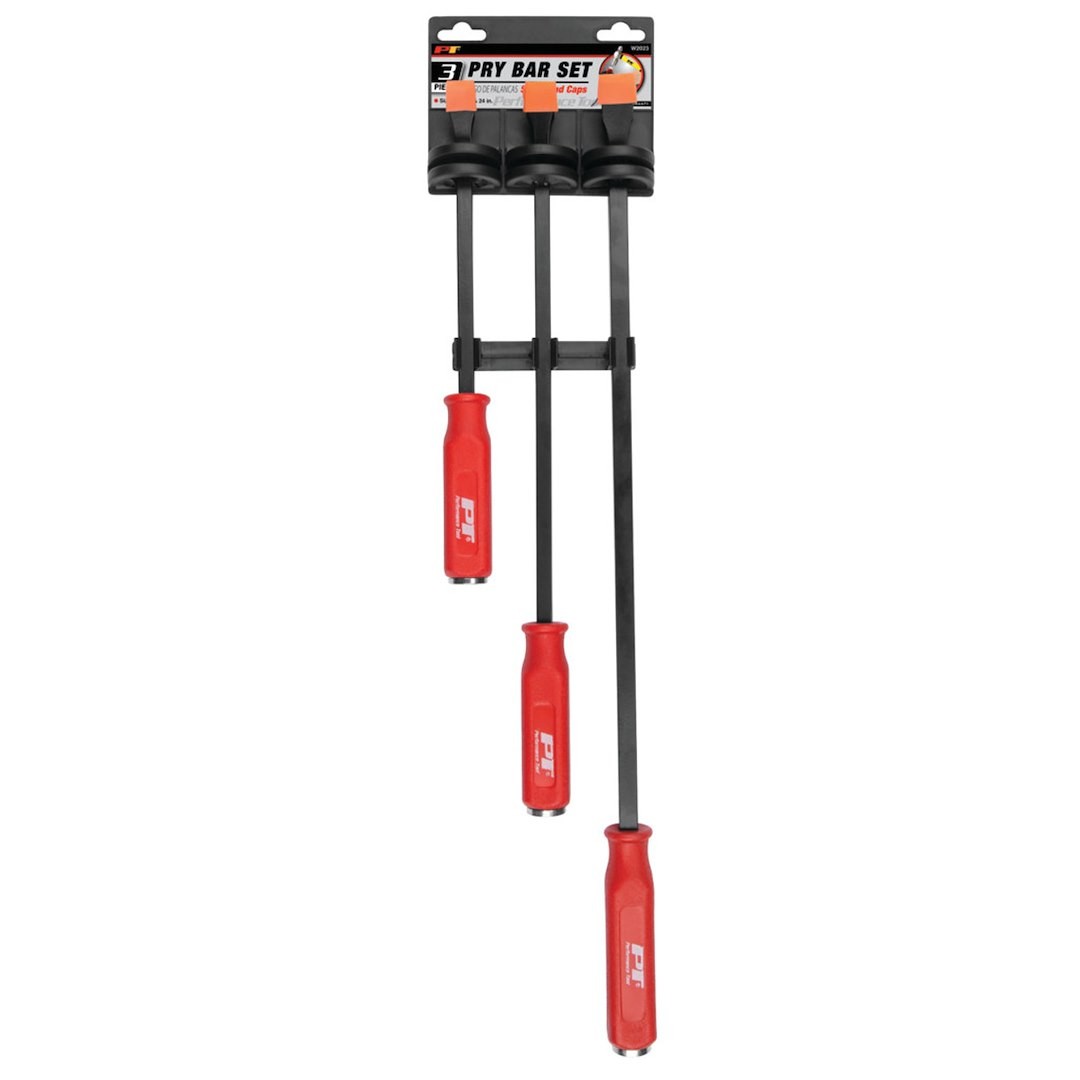 Pry Bar Set 3 Piece Curved Blade 12 17 24 Inch Strike Cap Steel