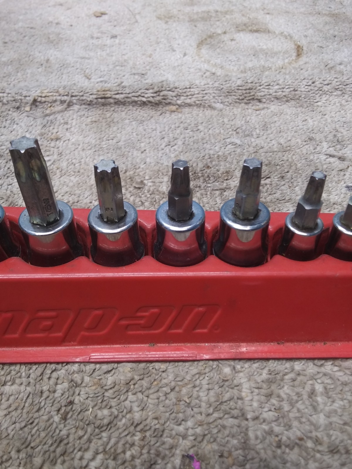 Snap-On Tools 209EFTXBY 9 pc Combination Drive TORX Bit Socket Set USA