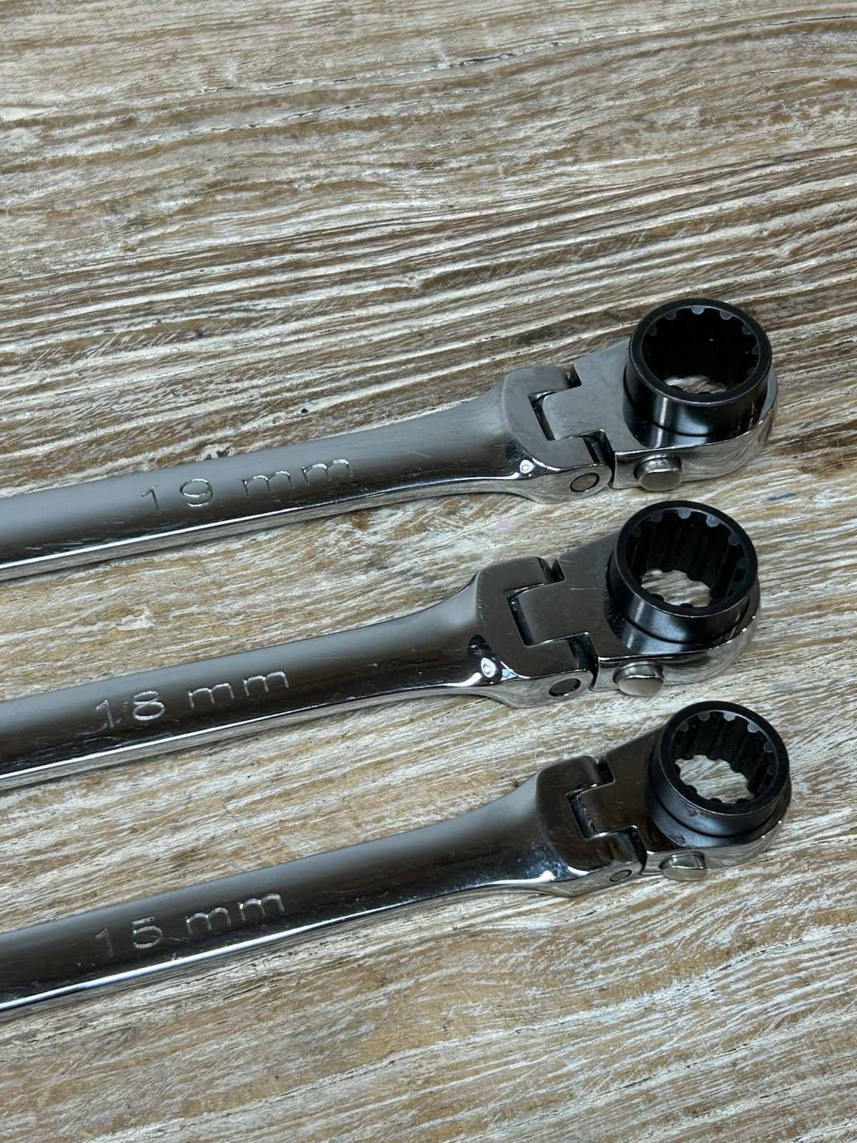 SK Tool USA XXL Double Box Flex Spline G-Pro RATCHETING Wrench Lot 13-19mm VG FS