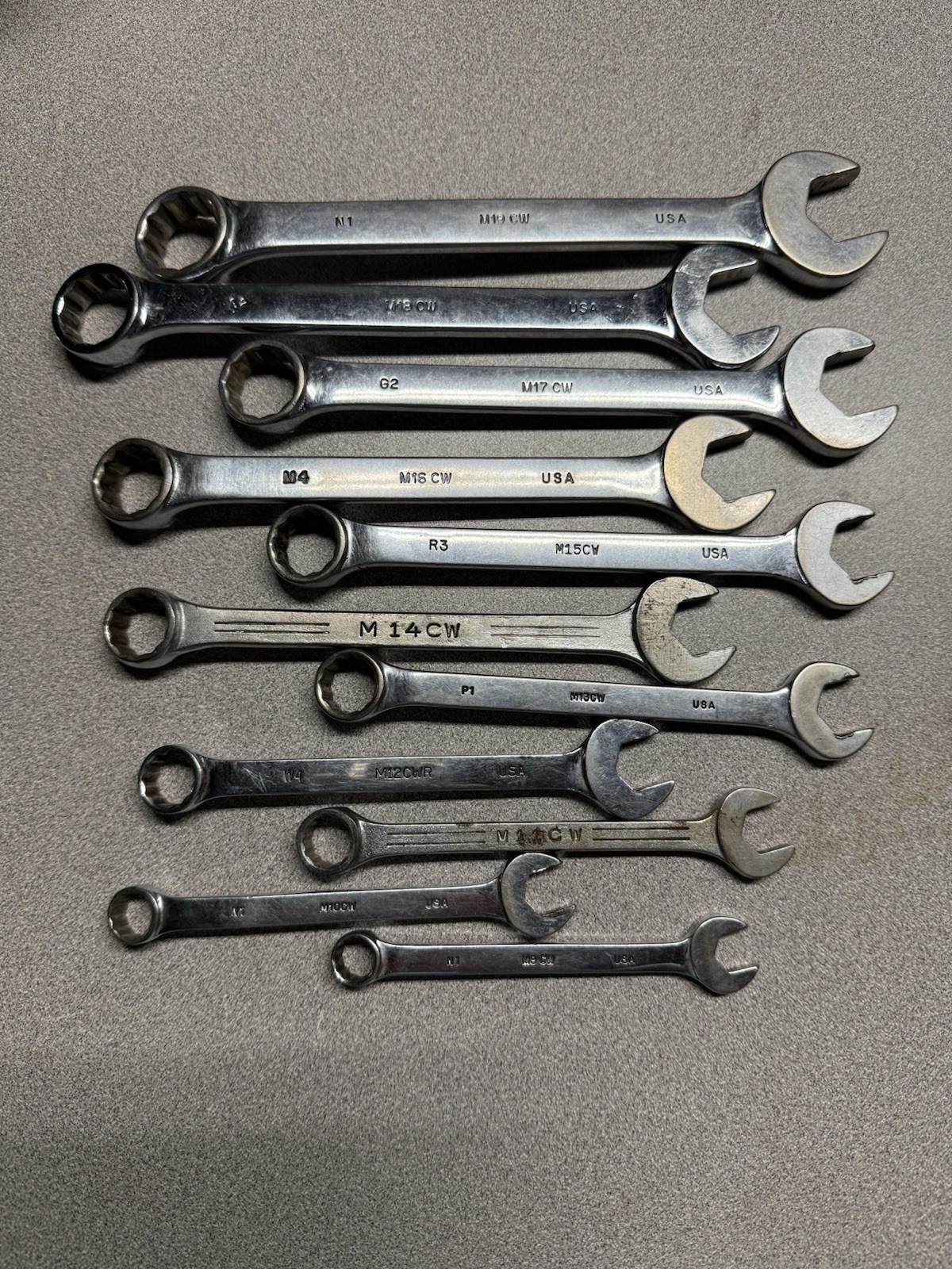 Mac Tools 11 Pc Metric Combination Wrench Set 9mm-19mm M9CW-M19CW w/rack