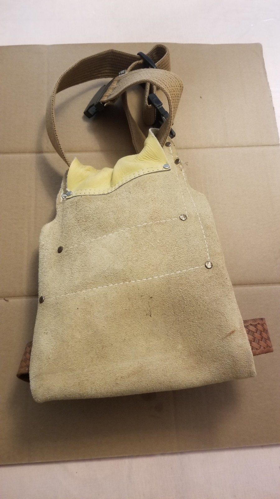 Vintage Craftsman 9_37542 Leather Utility Nail Tool Bag , VGC