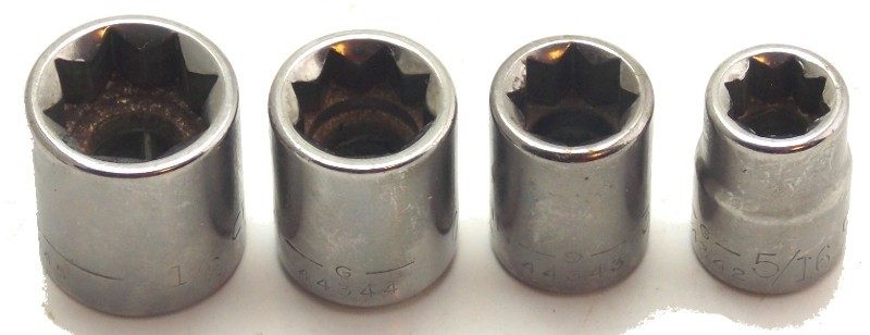 4 Craftsman SAE 3/8″ Drive Star 8 Pt Socket Set 5/16″ 3/8″ 7/16″ 1/2″ USA Used