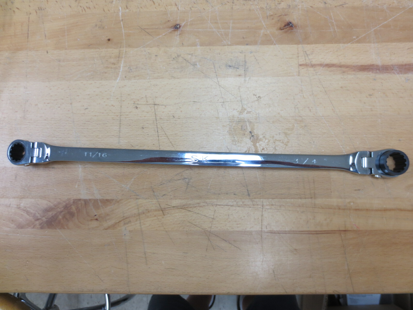 SK Flex Head, Reversible, Ratcheting, Double Box End Wrench-# 89761 (USA)