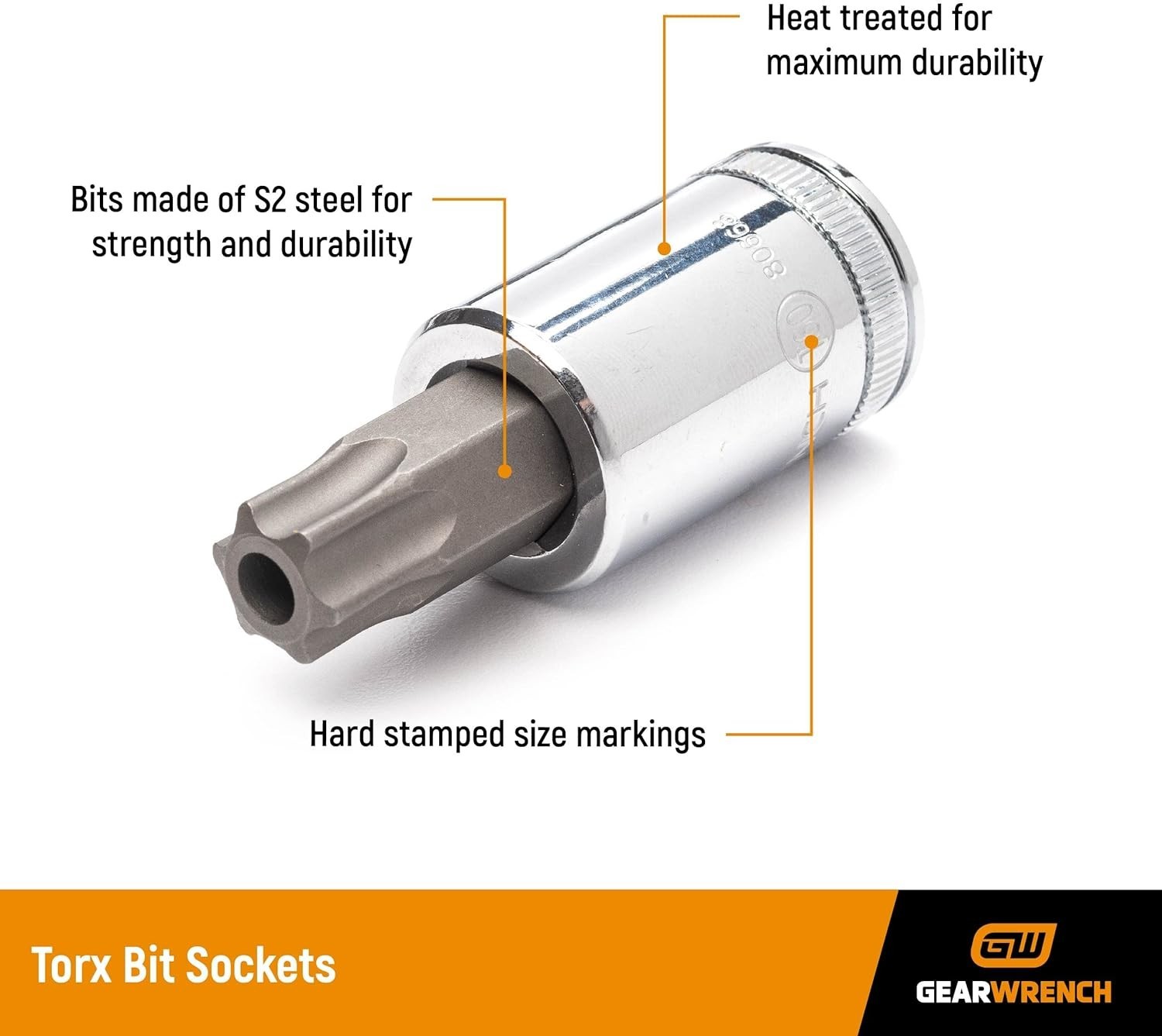 3/8″ Drive Torx Bit Socket T40 – Durable Alloy Steel, Polished Finish, 2 Pieces