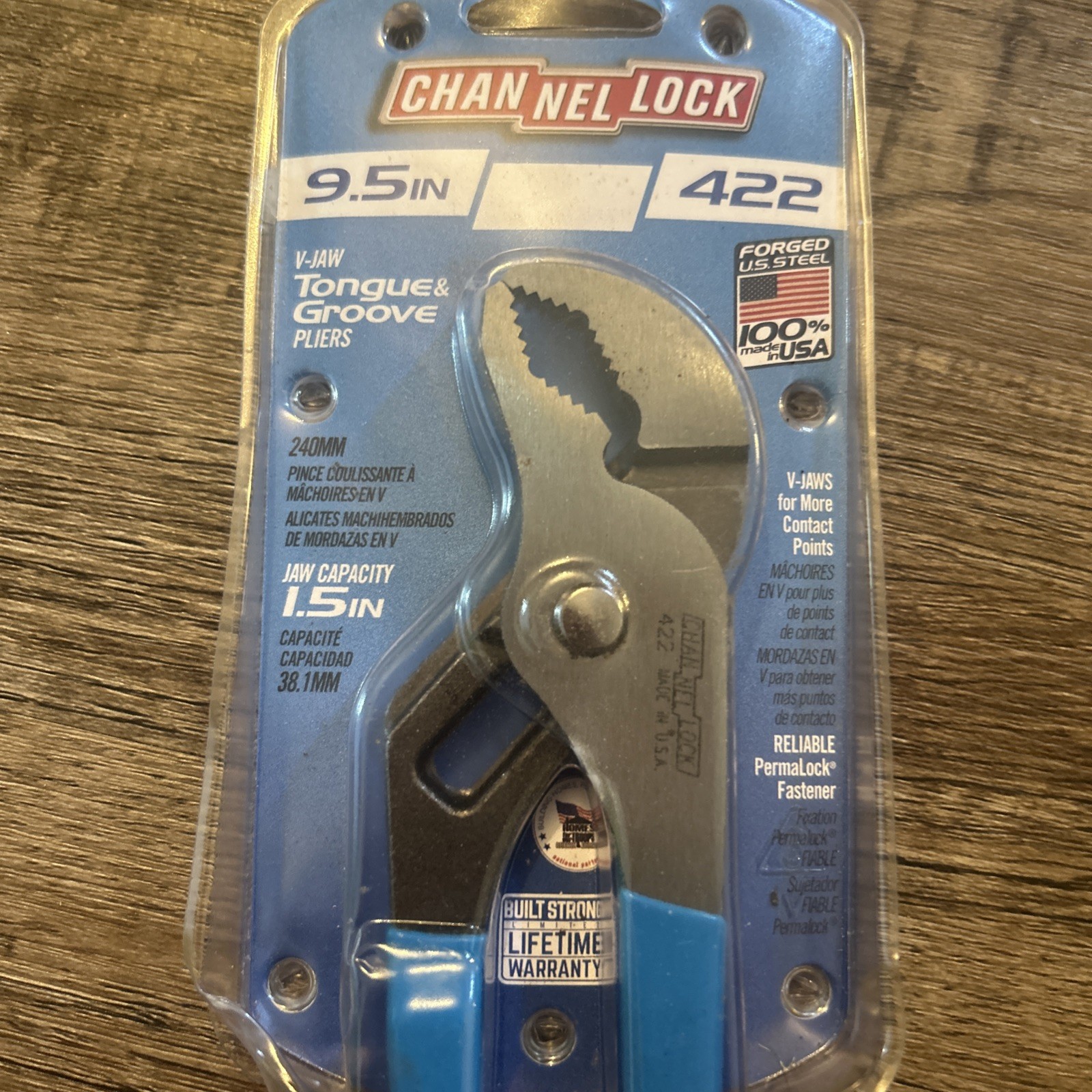 Channel Lock 422 9.5in V-jaw Tongue & Groove Pliers Made In USA
