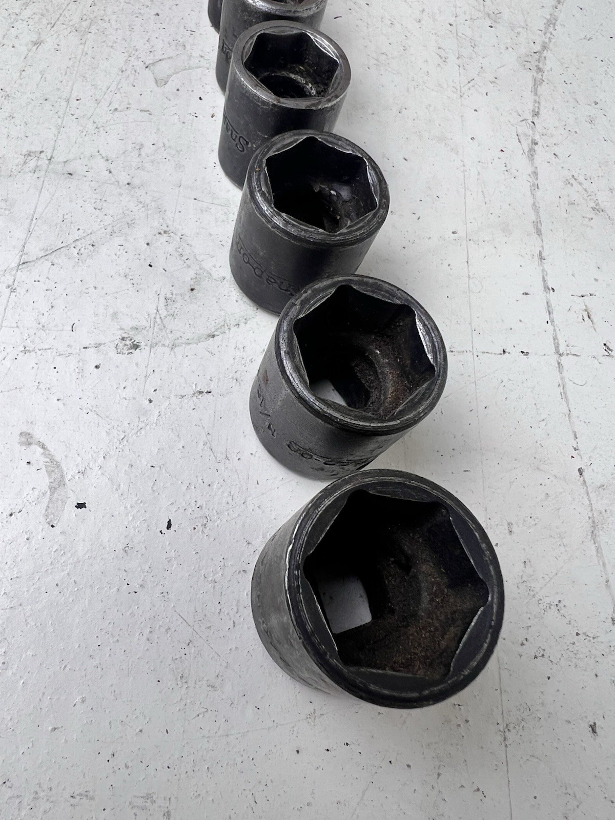 Vintage Snap-On PF100 Thru PF240 And IMF120 3/8” Drive, 5/16”-3/4” Sockets