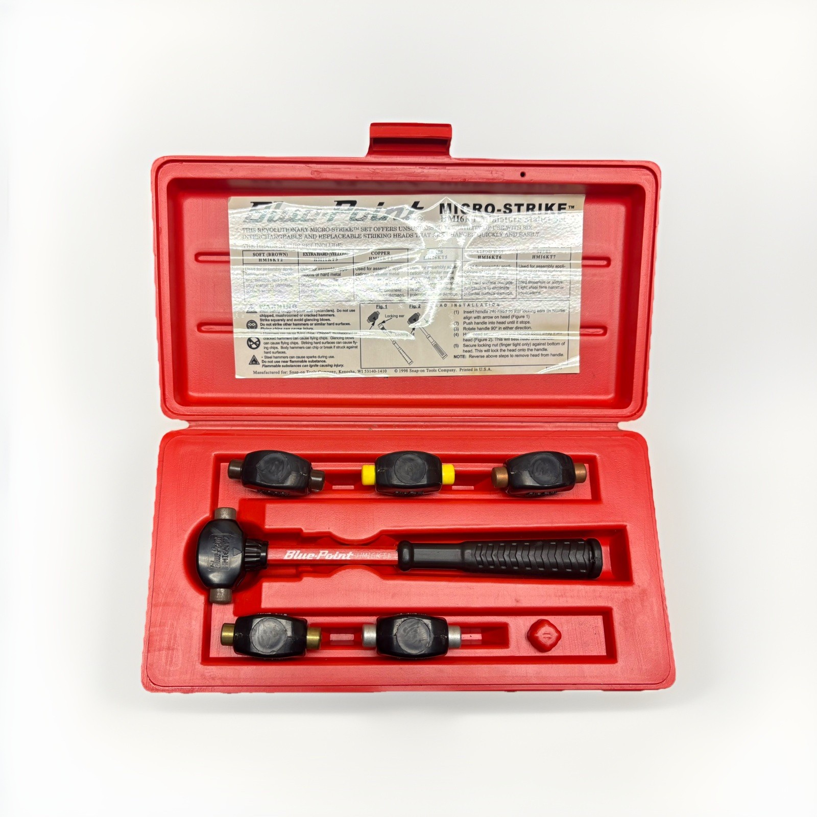 #bj906 BLUE POINT HM16KT 7 Piece Micro Strike Changeable Head Mallet Set