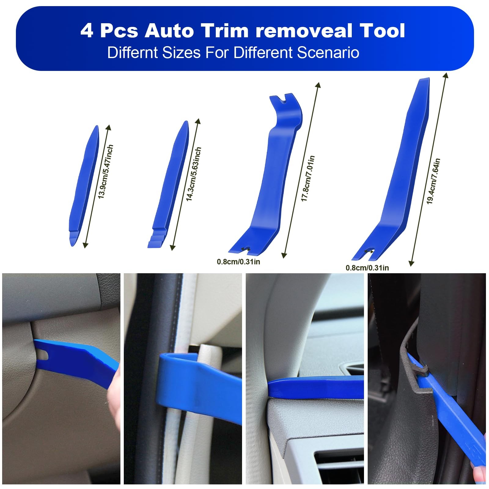 Keze 17 Pcs Hook and Pick Set Auto Trim Removal Blue-17