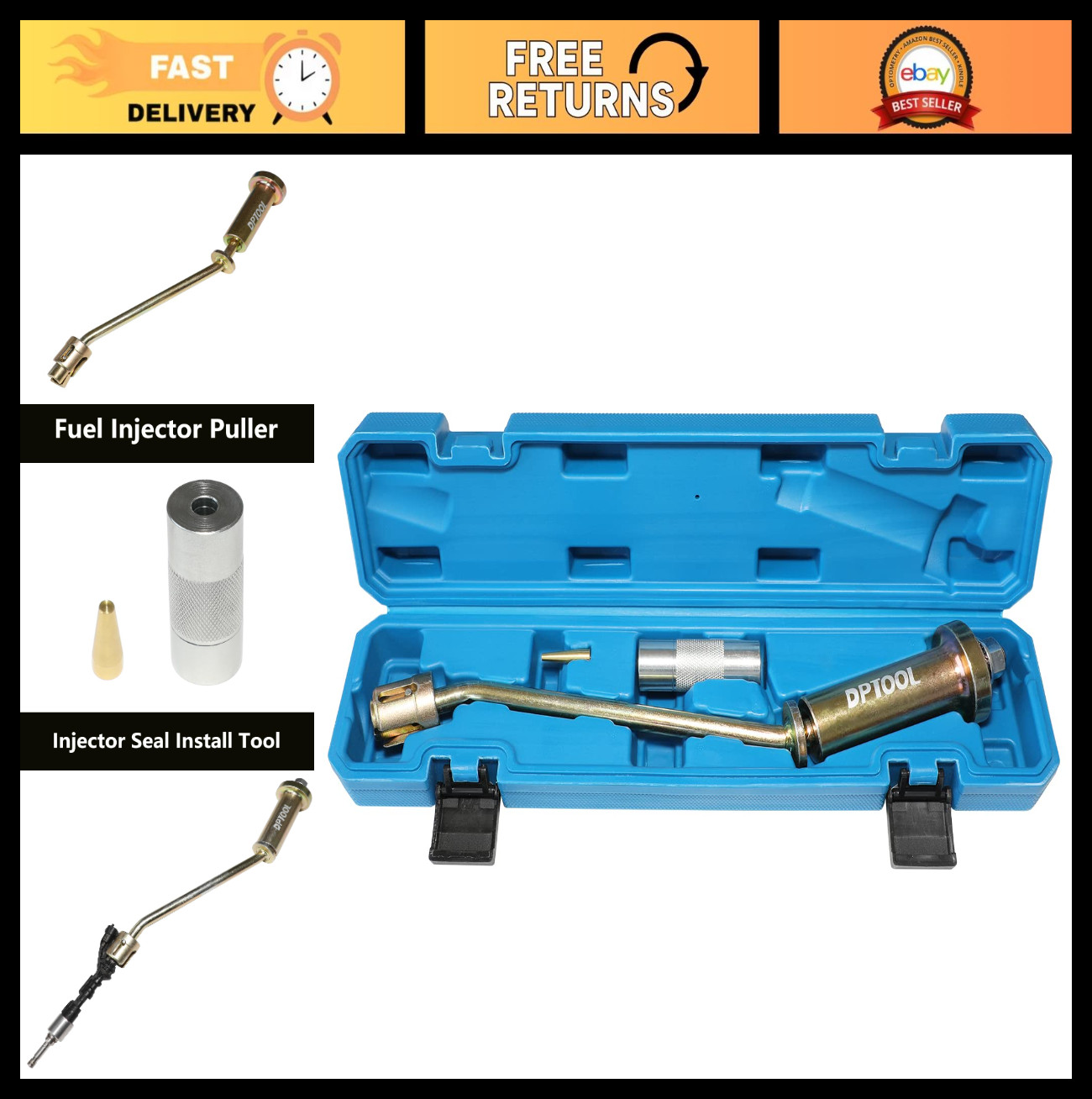 Fuel Injector Puller Remover & Seal Installer Tool for 3.0L 5.0L Engines