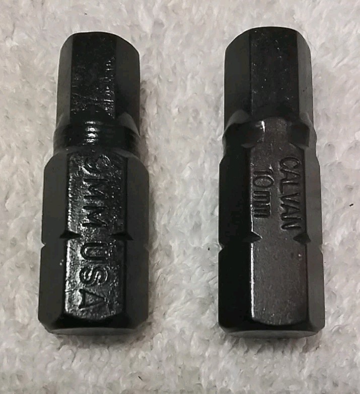 4pc CAL-VAN #117 1/2″DR ×7/16″ HEX BIT HOLDER &9mm×10mm HEX&10mmTRIPLE SQUARE