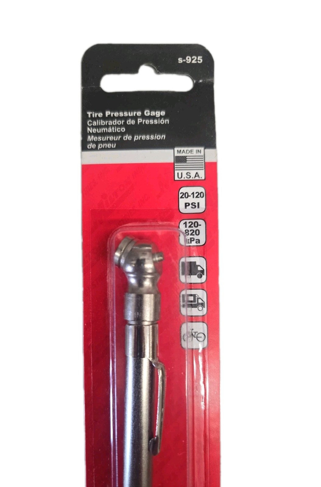 Milton S-925 Pencil Tire Gauge 20-120 PSI