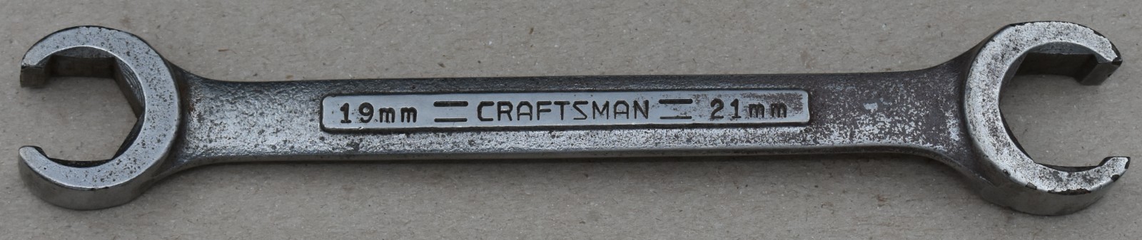 CRAFTSMAN TOOLS -VV- 44179, 19MM x 21MM METRIC, FLARE NUT LINE WRENCH