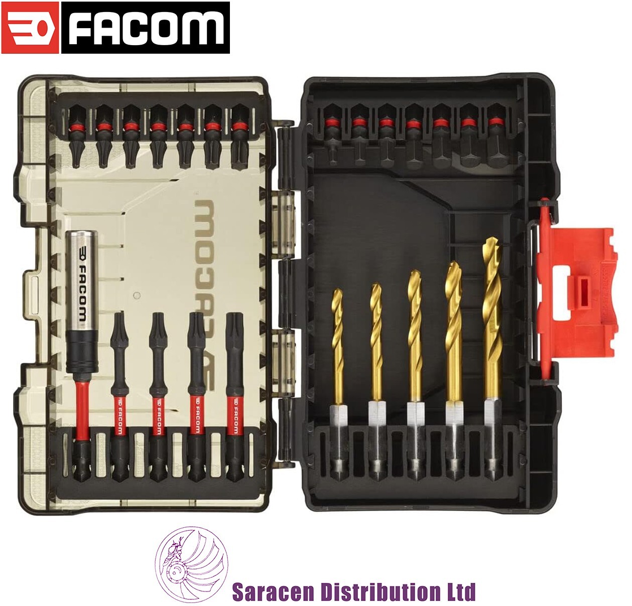 FACOM 24 PIECE FLEXTORQ IMPACT DRIVER DRILL & BIT SET, TORX & HEX – EN.1J24PB