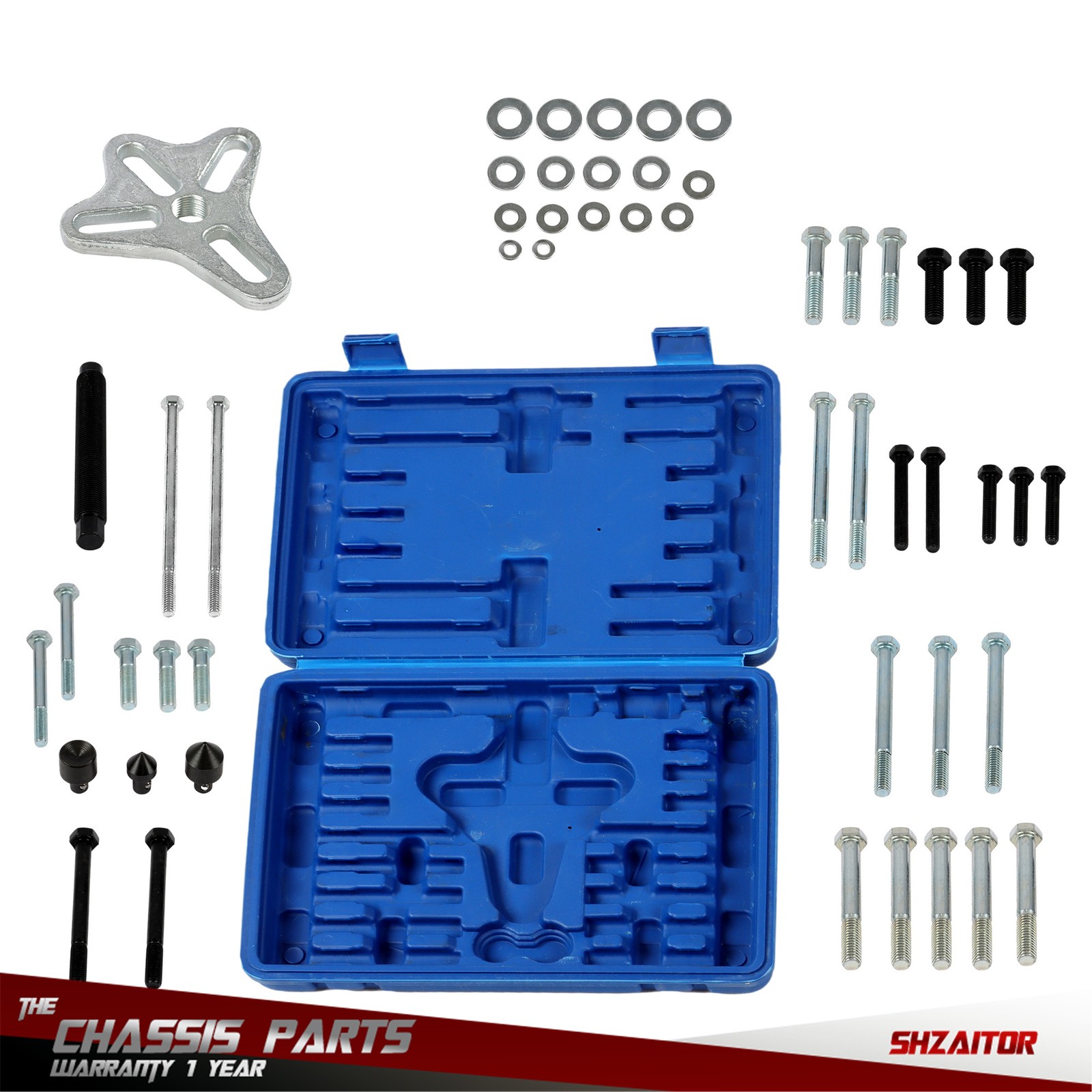 46Pcs Harmonic Balancer Puller Set Steering Wheel Gear Puller Crank Shaft Pulley
