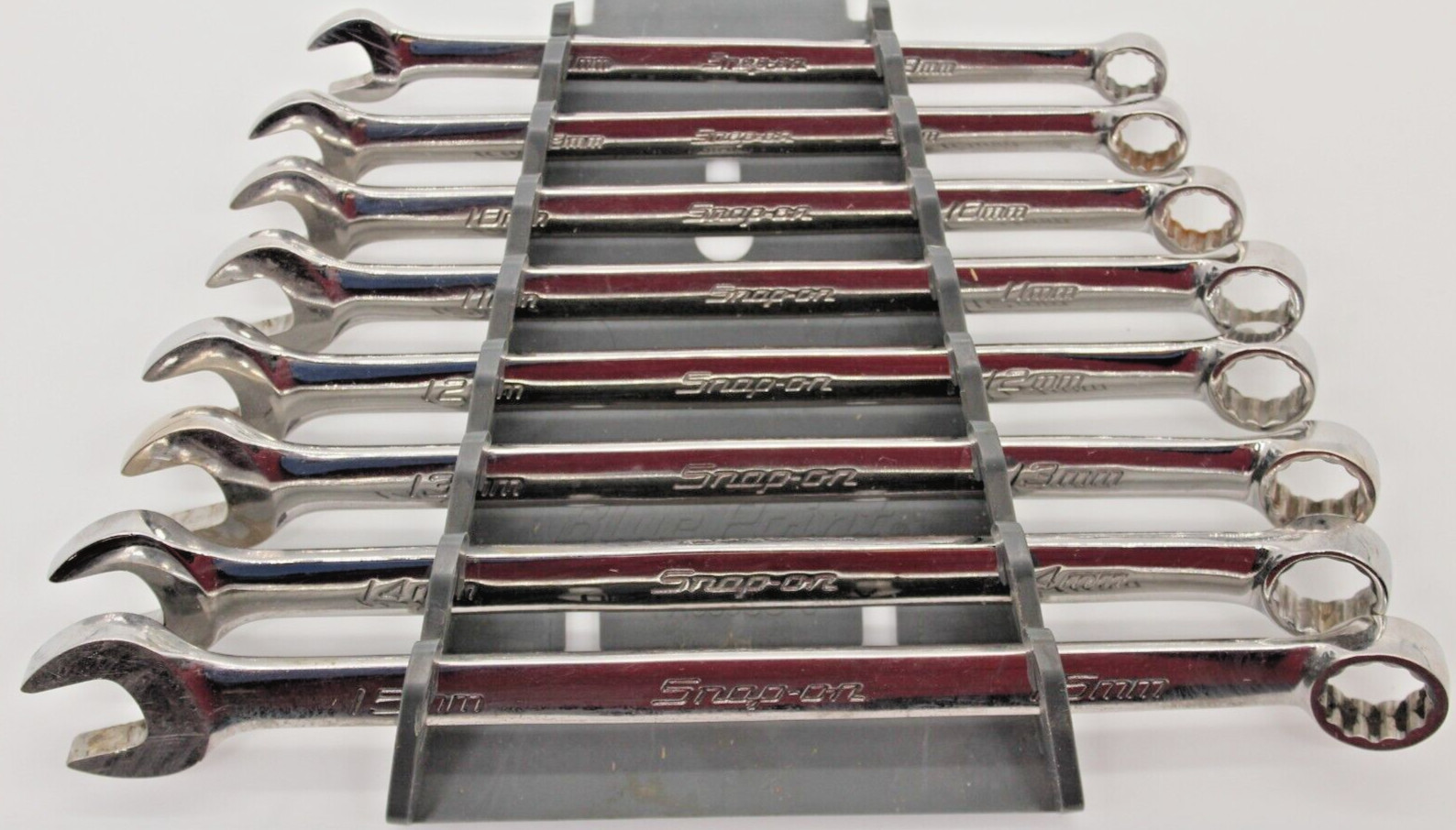 Snap-On 8 Piece METRIC 12 Point Combination Wrench Set 13 – 19, 21 mm OEXM210B