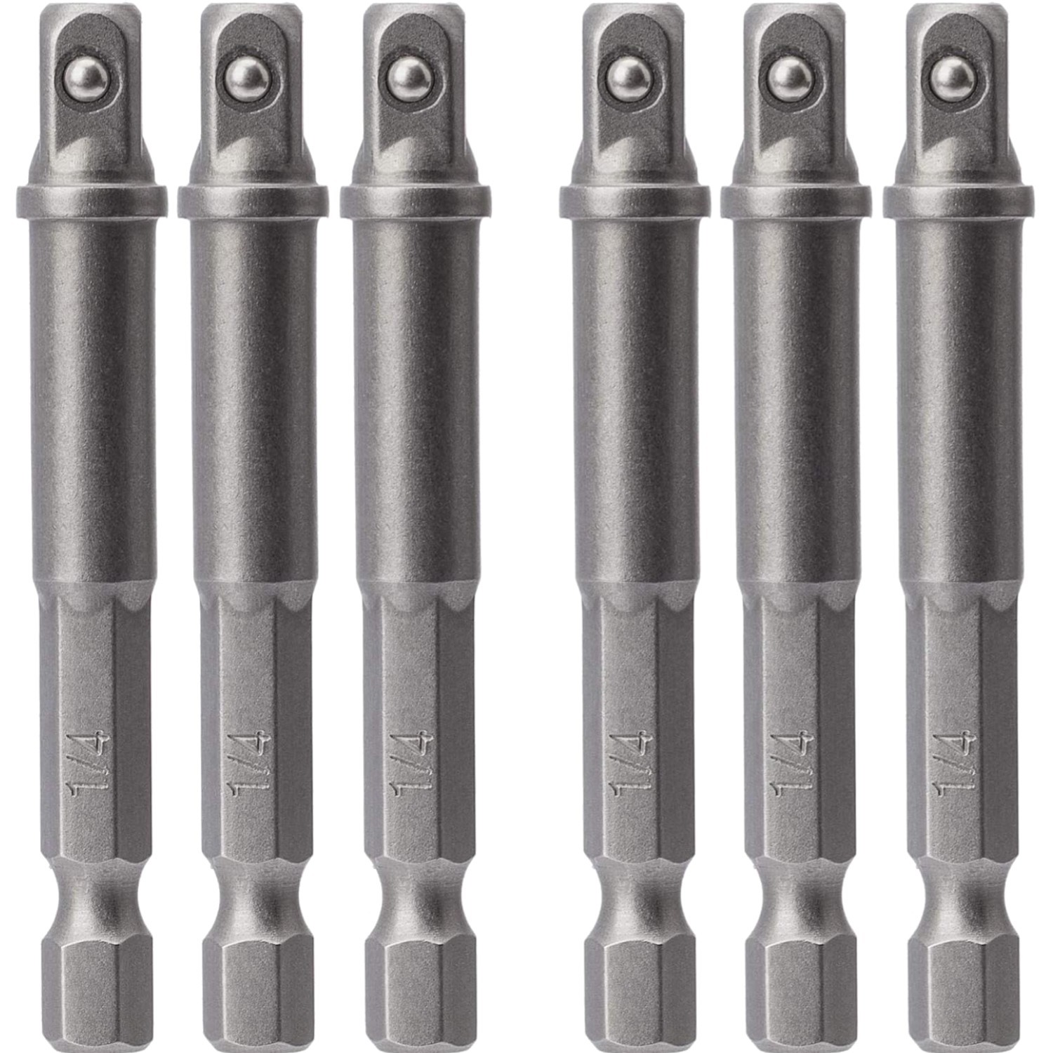 1/4 Inch Square Socket Adapter Bit Set 6 Pack Hex Shank Impact Driver