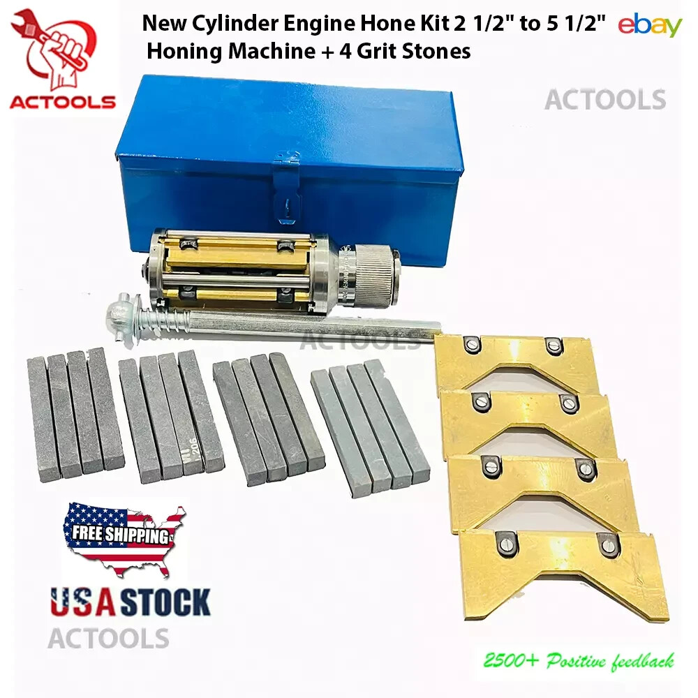 Cylinder Engine Hone Kit + 4 Set Honing Stones All Sizes Available ACTOOLS