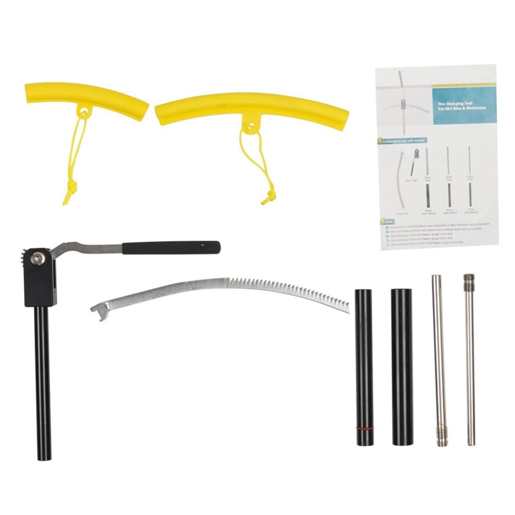 Tire Changing Tool Kit for Motocross Dirt Bikes with Multiple Axle Sizes