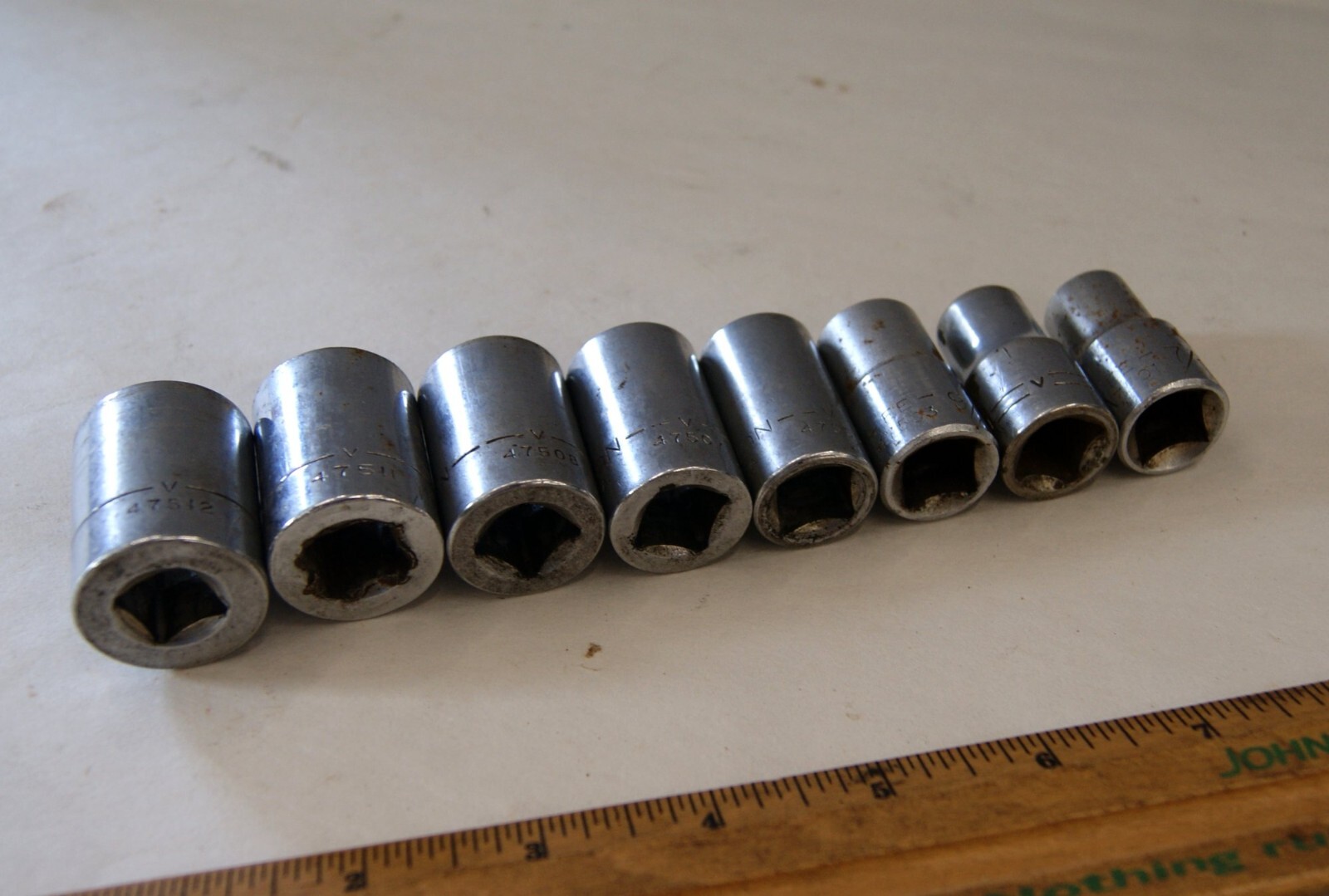 Vintage Craftsman 12 pt. Sockets Set USA Made, 1/2″ Drive, 7/16″ to 7/8″, BN3957