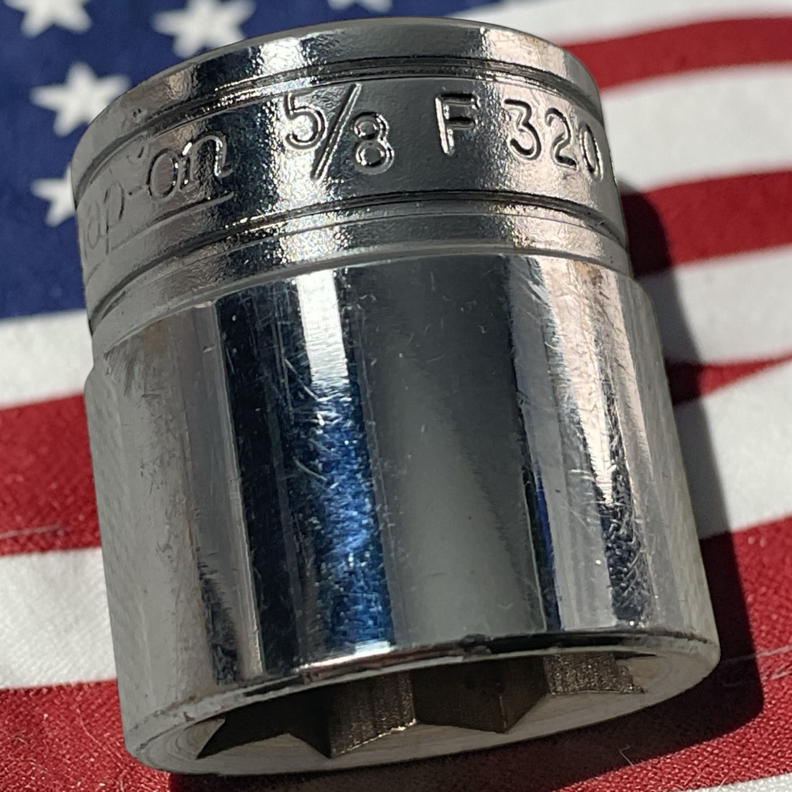 Snap-On Double Square Socket 5/8″ F320 3/8″ Drive 8 Pt As Pictured Mechanic Tool