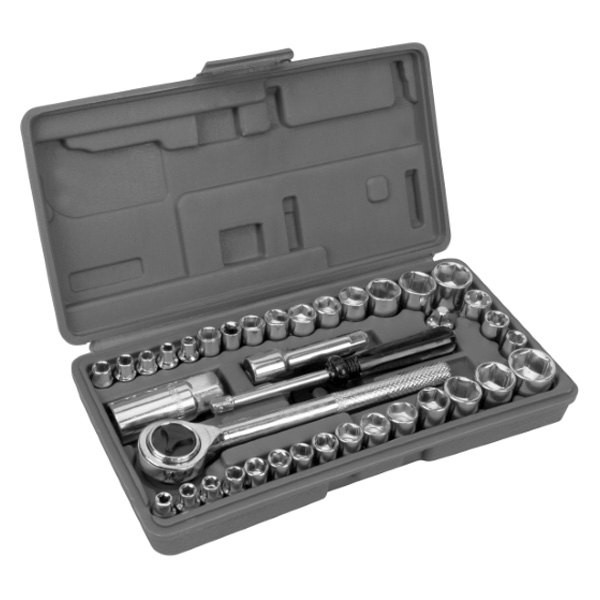 Performance Tool Mixed Drive Size SAE/Metric Ratchet & Socket Set, 40 Pieces