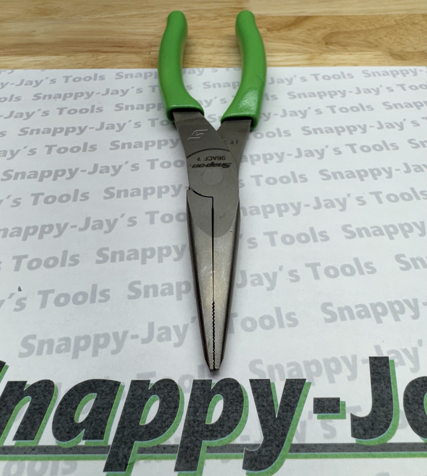 Snap-On Tools USA NEW GREEN Soft Grip 8″ Talon Grip Needle Nose Pliers 96ACFG
