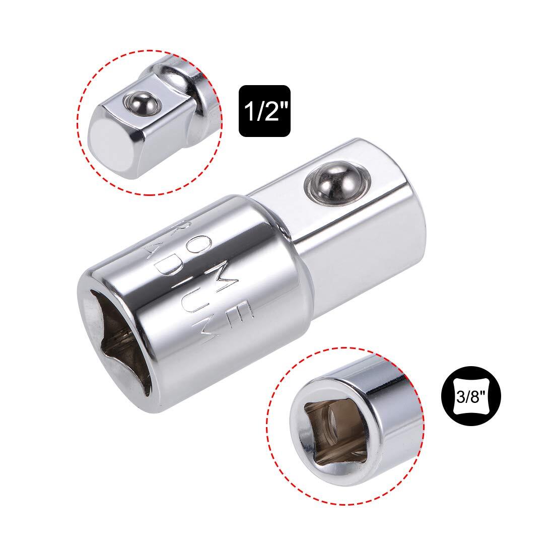 uxcell 3/8 Inch Drive F x 1/2 Inch M Socket Adapter Female to Male