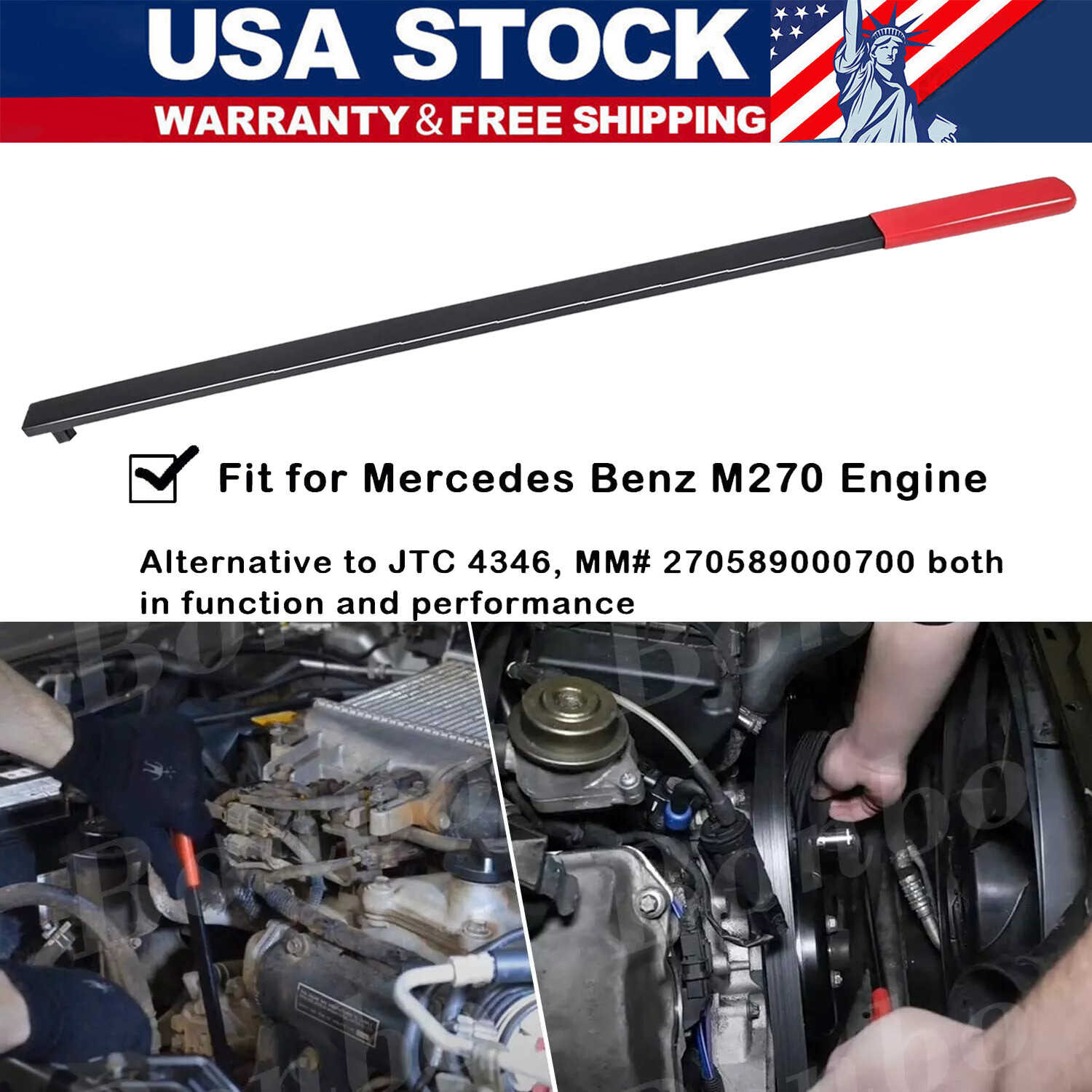 Serpentine Belt Tool for Mercedes Benz M270 Engine JTC 4346 & MM# 270589000700