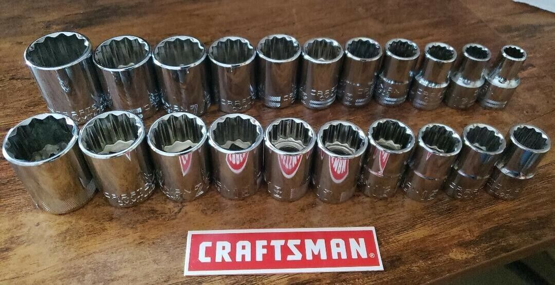 CRAFTSMAN 33pc Short & Deep 1/2 SAE METRIC 12pt ratchet wrench socket set