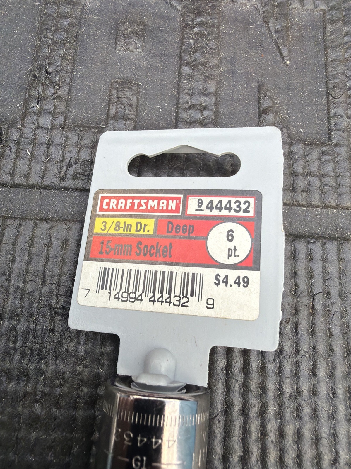 Sears Craftsman 44432 G1 15mm Deep Socket 3/8″ Drive 6 Point Made in USA