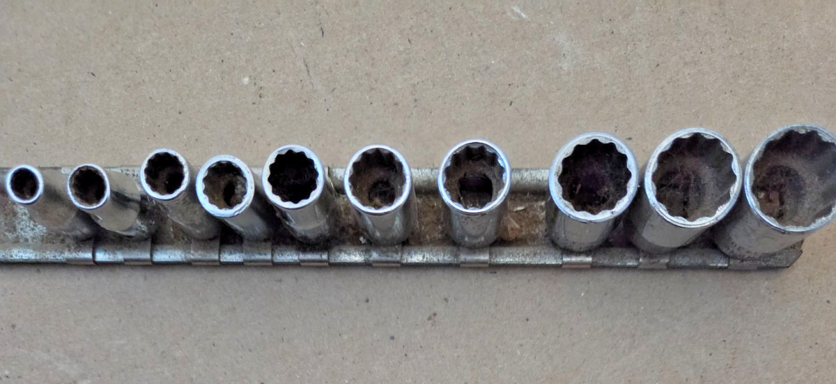SNAP ON TMD SAE SOCKET SET TMD6-TMD18 10 PIECES 3/16 – 9/16 NICE 12 POINT 1/4 DR