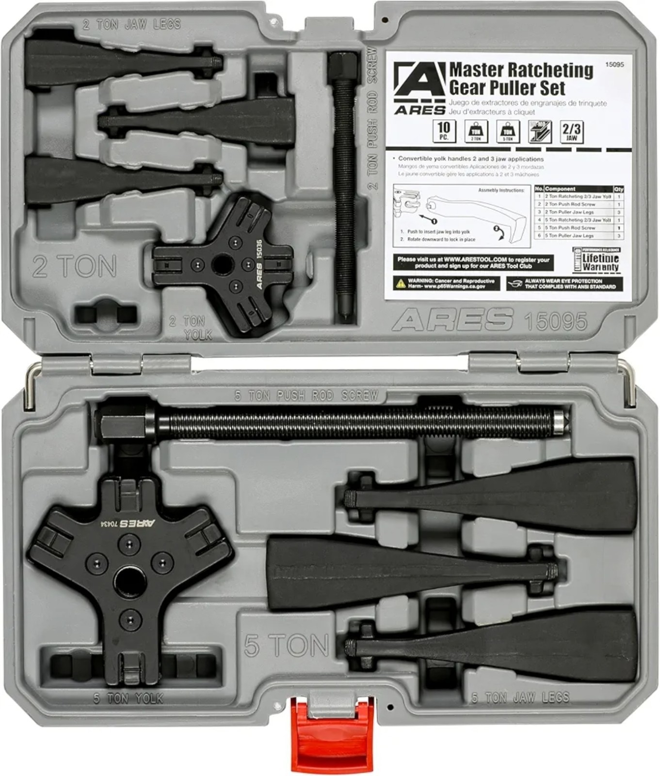 ARES 15095 – Master Ratcheting Gear Puller Set – Premium Chrome Moly Steel, NEW