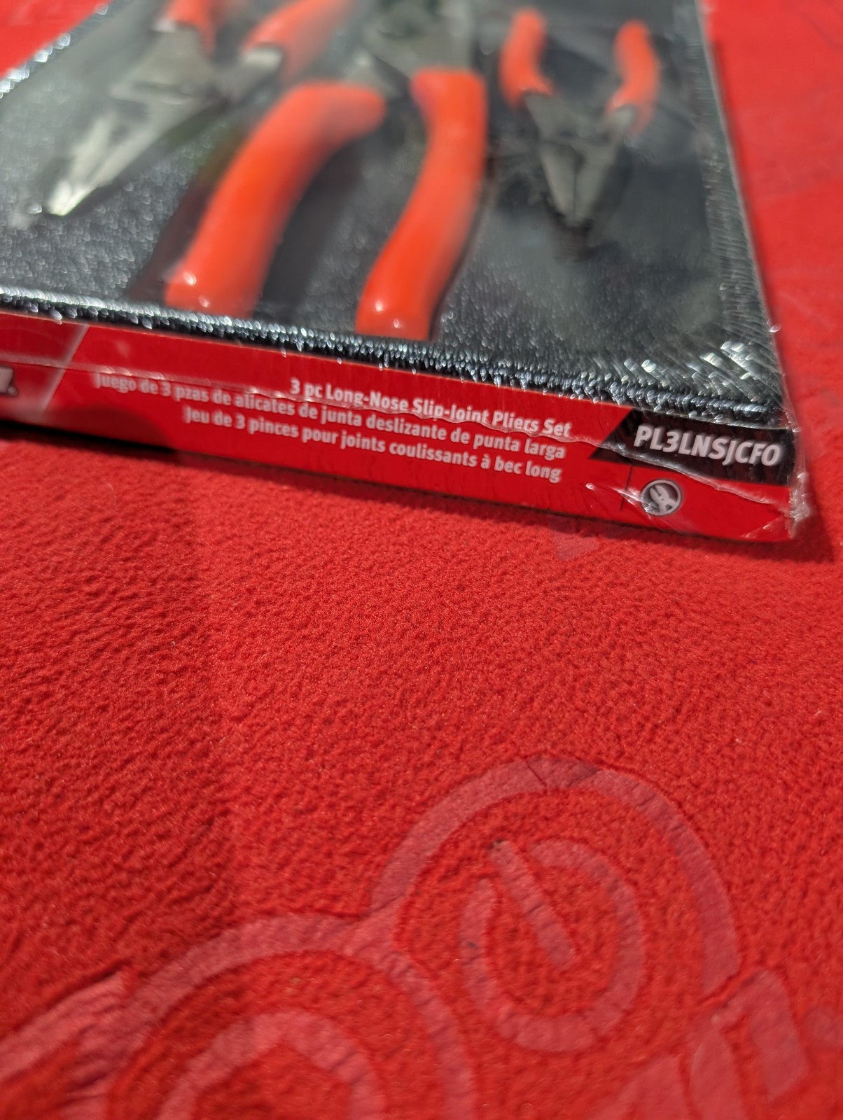 Snap-On BRAND NEW ORANGE 3pc Soft Grip Long Nose Slip Joint Plier Set PL3LNSJCFO