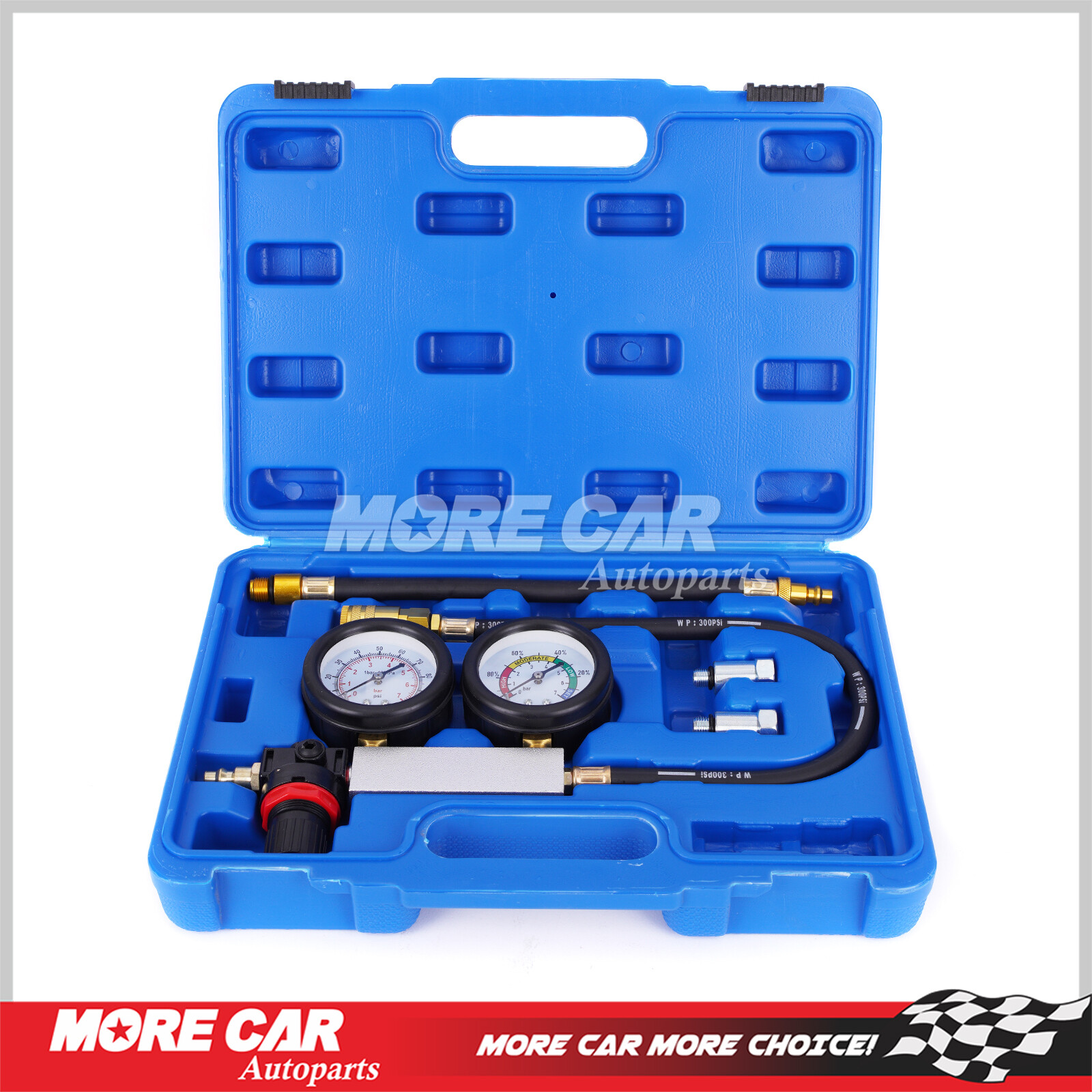 Engine Cylinder Leak Down Tester Kit With 10mm 12mm 14mm Spark Plugs