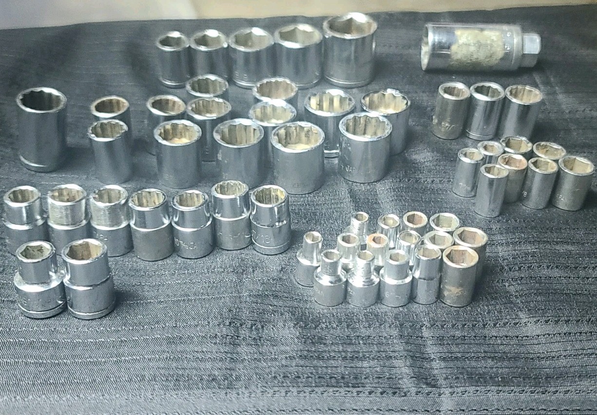 Assorted Socket Set/Mixed Bundle Lot Metric/SAE, Unbranded Japan