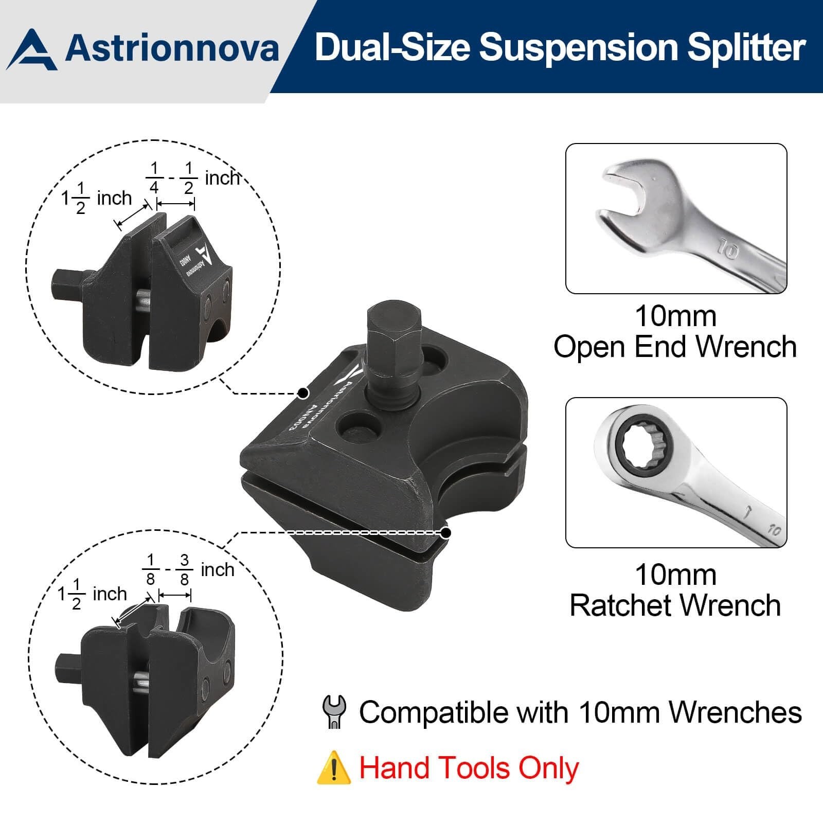 Heavy Duty Dual-End Suspension Strut Spreader Tool & Ball Joint Separator