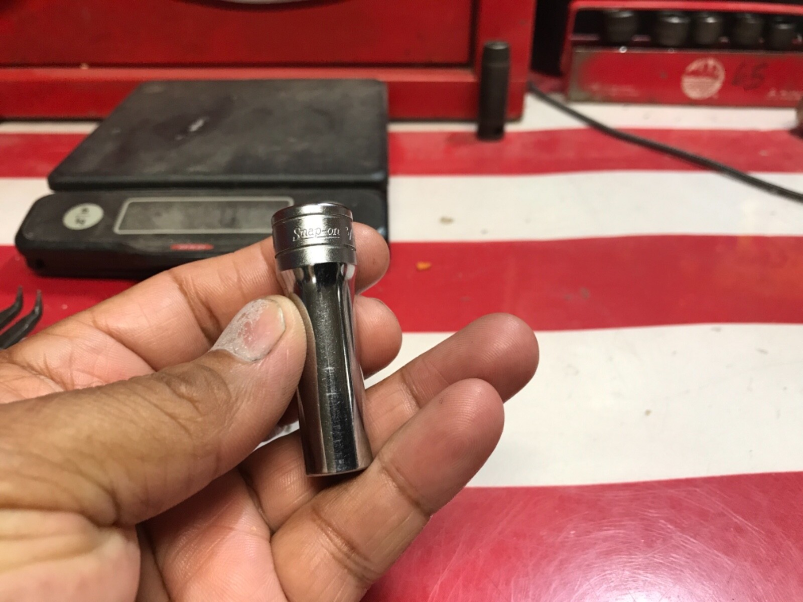 Snap on socket deep 3/8” SF121 12 points vintage NICE 👍 OOOO