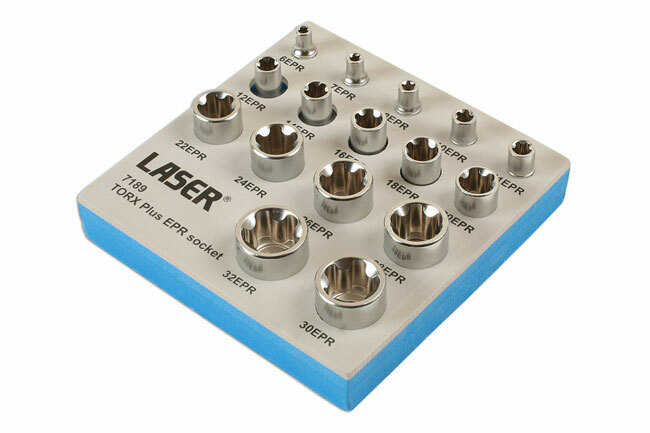 Laser 7189 16 Piece Torx Plus Socket Set 1/4»D 3/8»D 1/2»D
